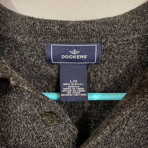 Dockers Pullover Sweater 1/4 Button Down Size Large NWOT - Picture 3 of 3